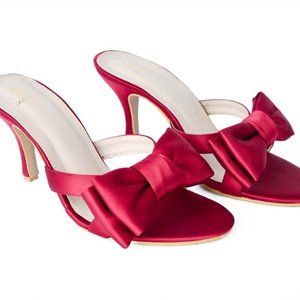 Women's Red Bow Heels